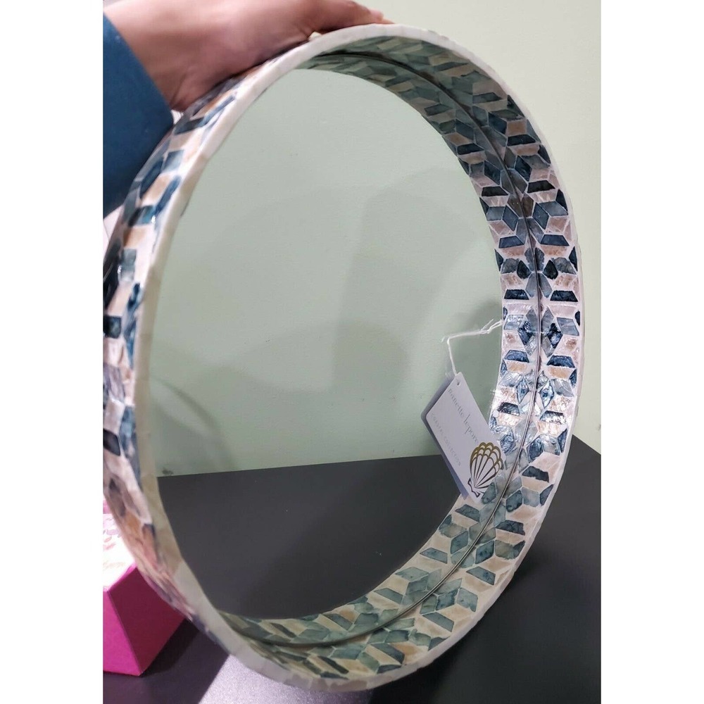Nanette lepore Mirrored capiz serving tray exclusive ocean collection - Picture 2 of 6